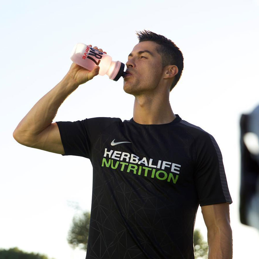 Cristiano Ronaldo with Herbalife products
